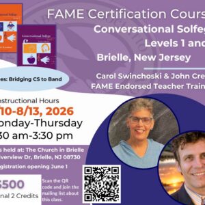Conversational Solfege Levels 1 & 2 Certification Course Brielle, New Jersey