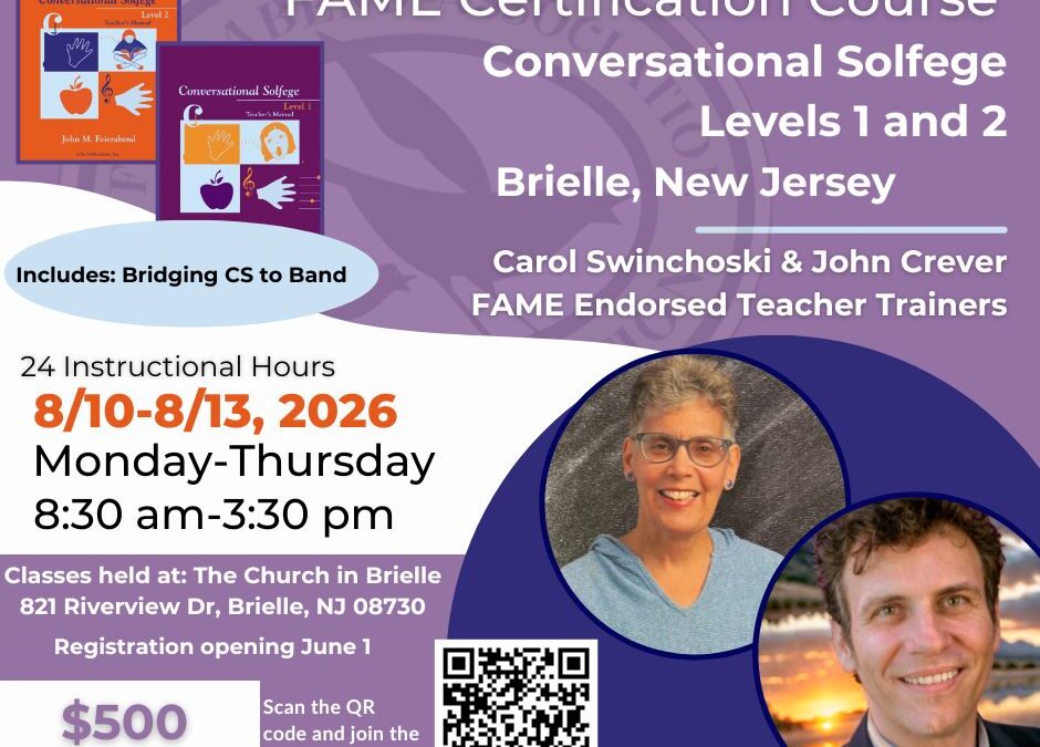 Conversational Solfege Levels 1 & 2 Certification