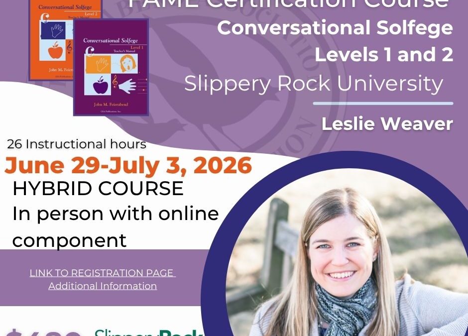 Conversational Solfege Levels 1 and 2 Certification Course