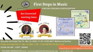 First Steps in Music Virtual Certification Online @ Zoom Online