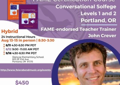 Conversational Solfege Certification, Portland, OR, 2025