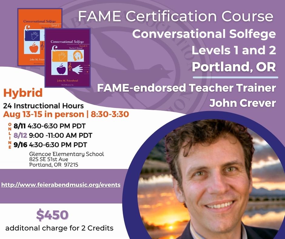 Conversational Solfege Certification, Portland, OR, 2025