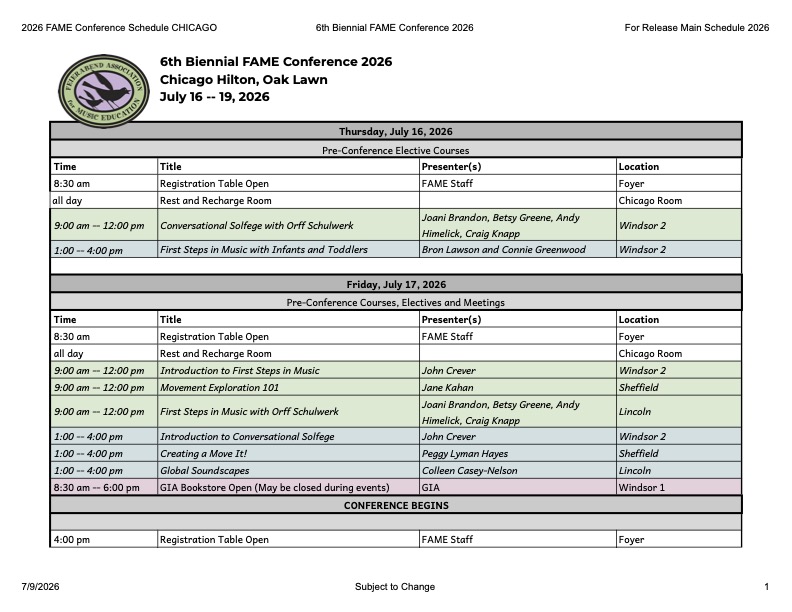 image FAMECON36 Schedule