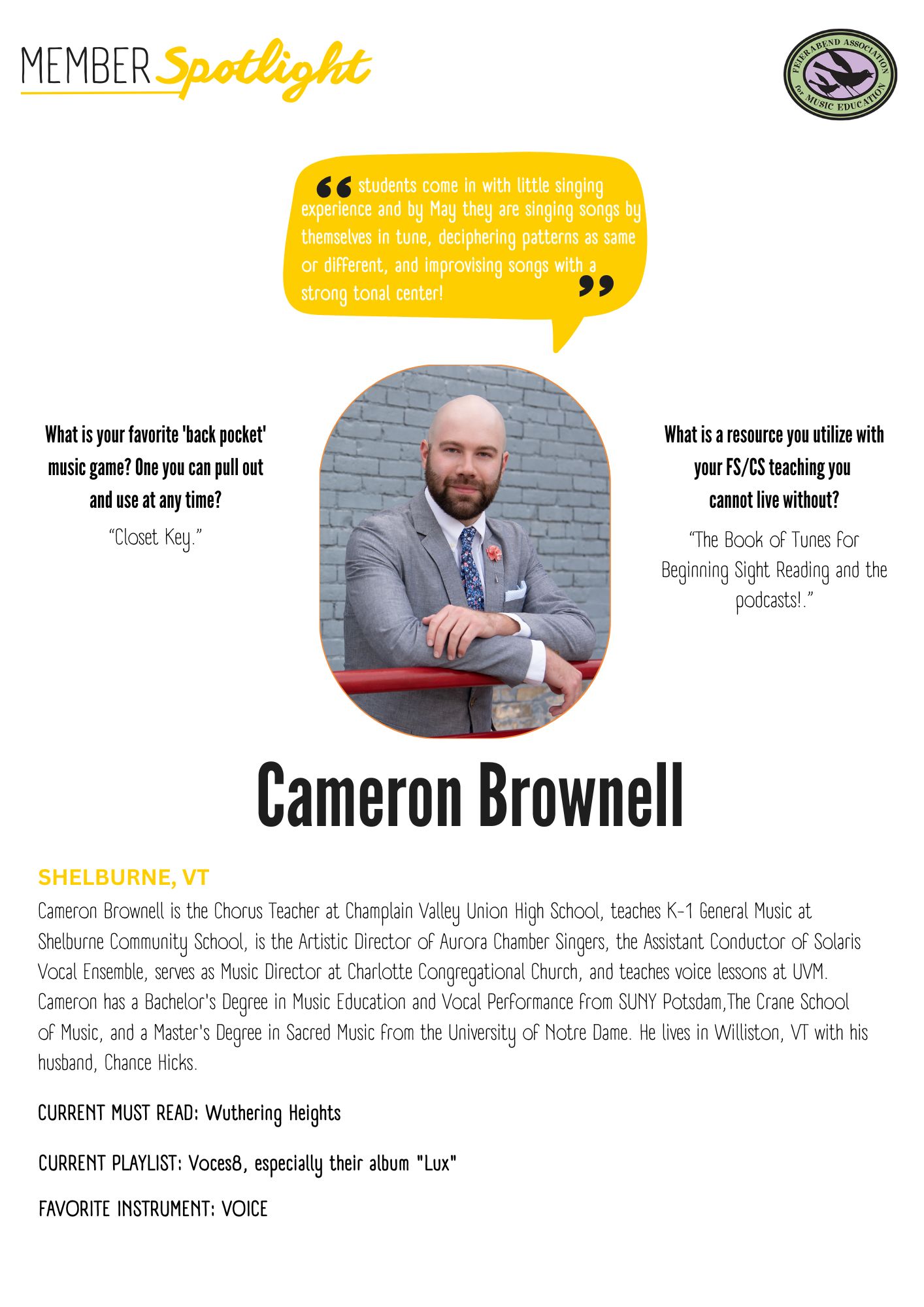 Teacher spotlight -Brownell